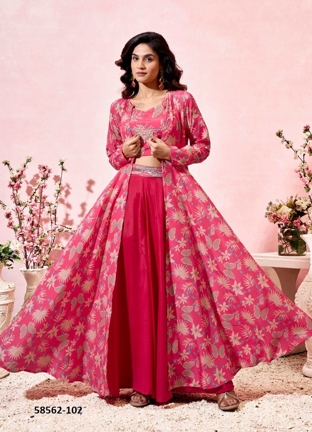 INDO-WESTERN WEDDING WEAR - Catalog # 58562 (Set of 4 Tops With Bottoms) by Brand DESI MUSE INDO-WESTERN WEDDING WEAR - Catalog # 58562 (Set of 4 Tops With Bottoms) by Brand DESI MUSE