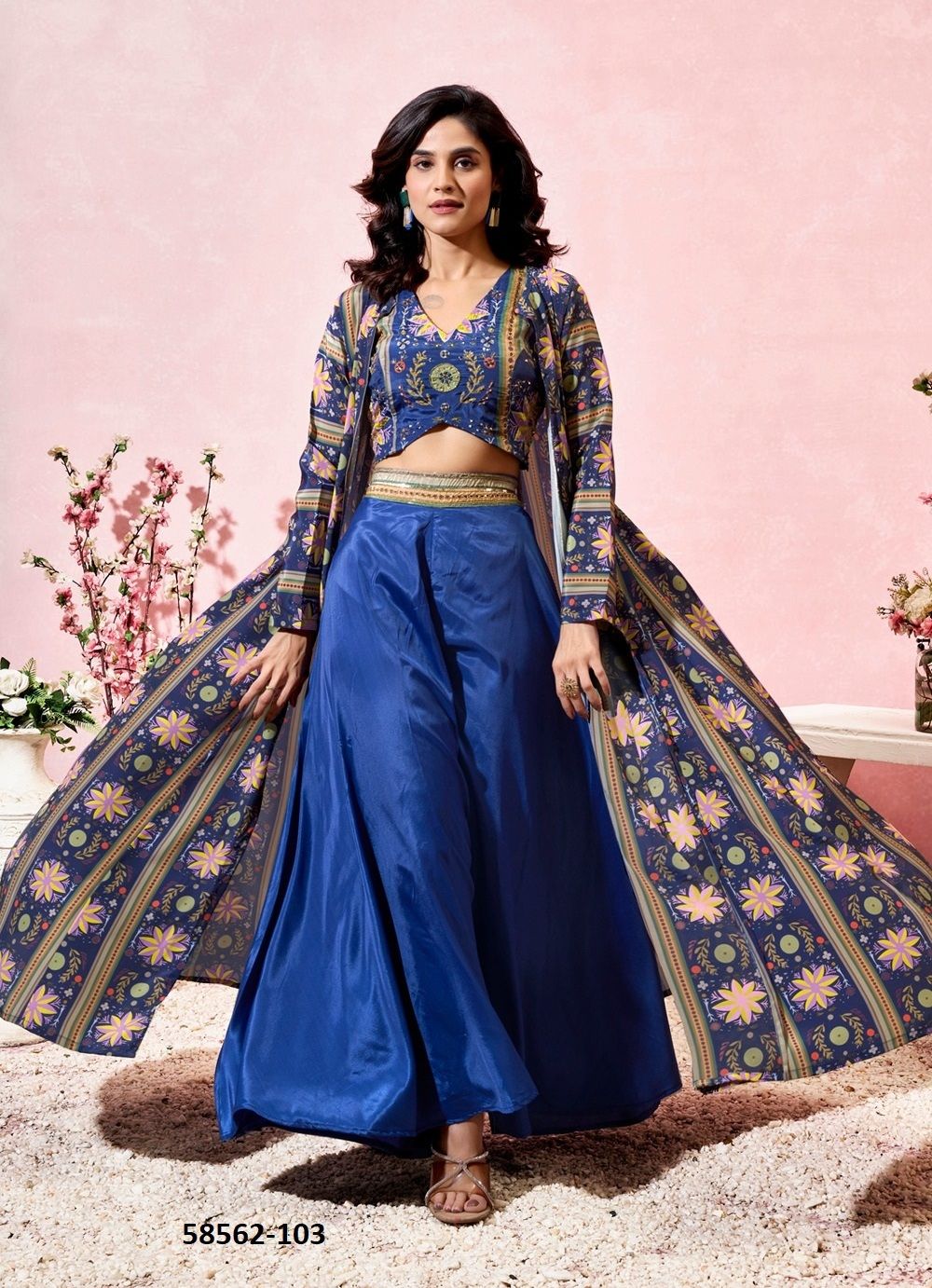 INDO-WESTERN WEDDING WEAR - Catalog # 58562 (Set of 4 Tops With Bottoms) by Brand DESI MUSE INDO-WESTERN WEDDING WEAR - Catalog # 58562 (Set of 4 Tops With Bottoms) by Brand DESI MUSE