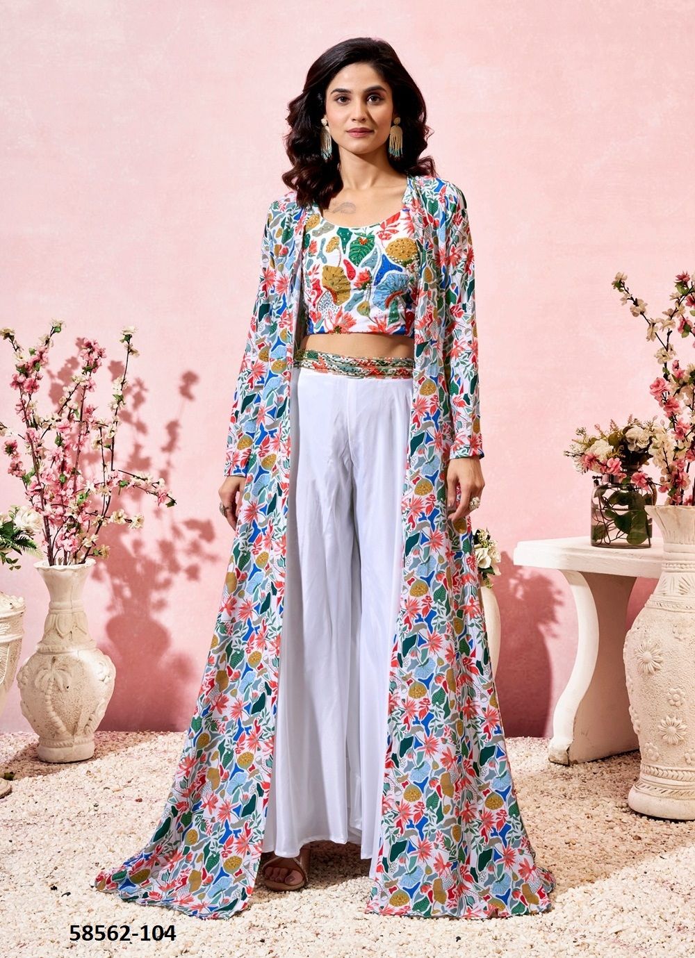 INDO-WESTERN WEDDING WEAR - Catalog # 58562 (Set of 4 Tops With Bottoms) by Brand DESI MUSE INDO-WESTERN WEDDING WEAR - Catalog # 58562 (Set of 4 Tops With Bottoms) by Brand DESI MUSE