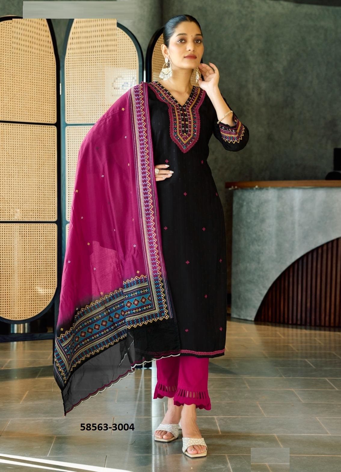 VARDAN - Catalog # 58563 (Set of 4 Readymade Salwar Suits) by Brand KADLEE FASHION