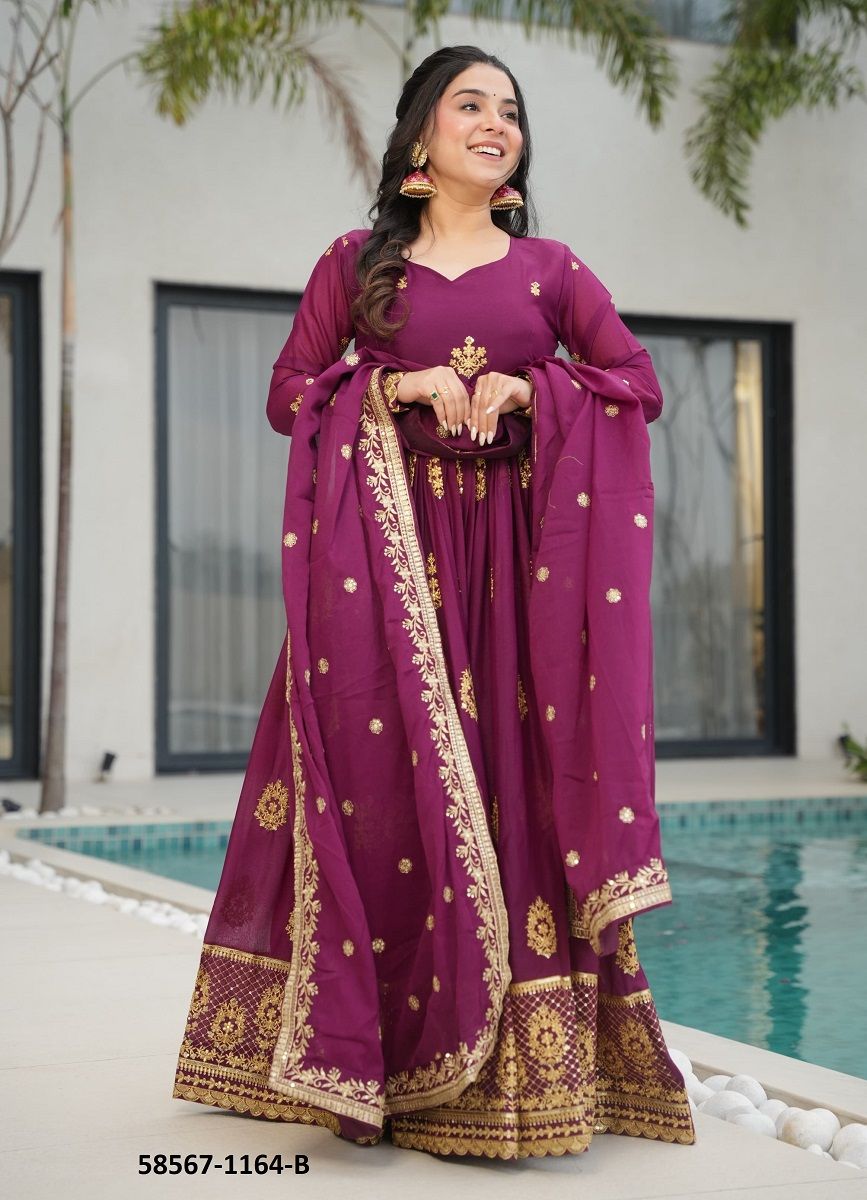 ANGARAKHA 1164 - Catalog # 58567 (Set of 2 Readymade Gowns) by Brand DESI MUSE