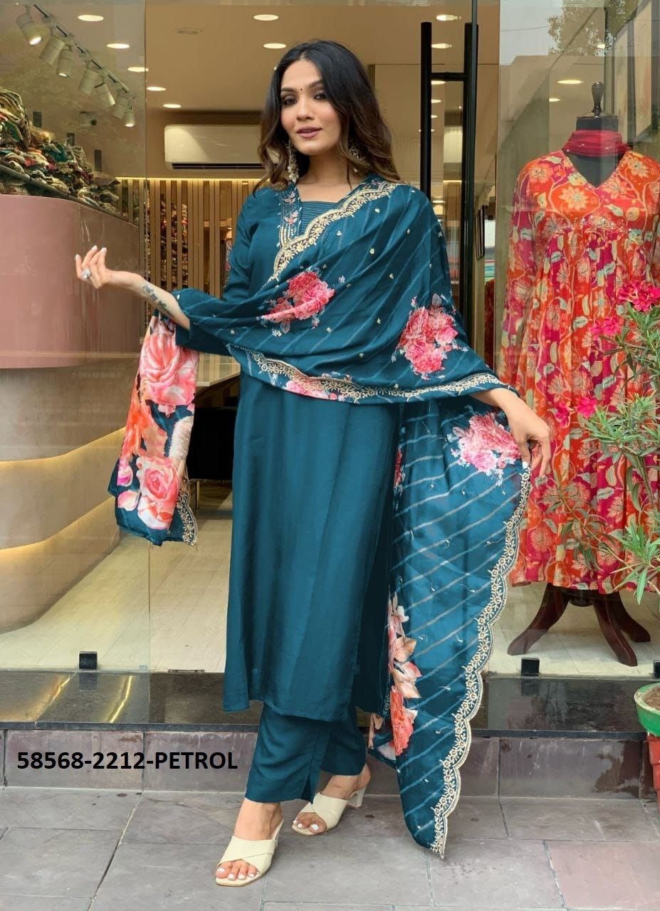 SERIES 2210-2212 - Catalog # 58568 (Set of 3 Readymade Salwar Suits) by Brand DESI MUSE