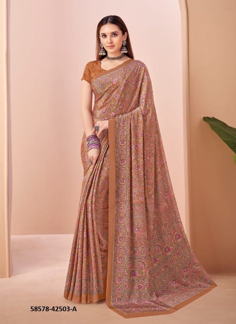 VIVANTA SILK 45 - Catalog # 58578 (Set of 12 Sarees) by Brand RUCHI SAREES