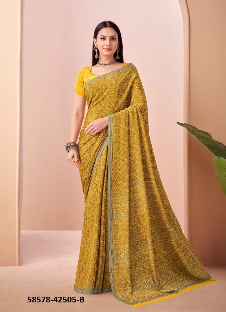 VIVANTA SILK 45 - Catalog # 58578 (Set of 12 Sarees) by Brand RUCHI SAREES
