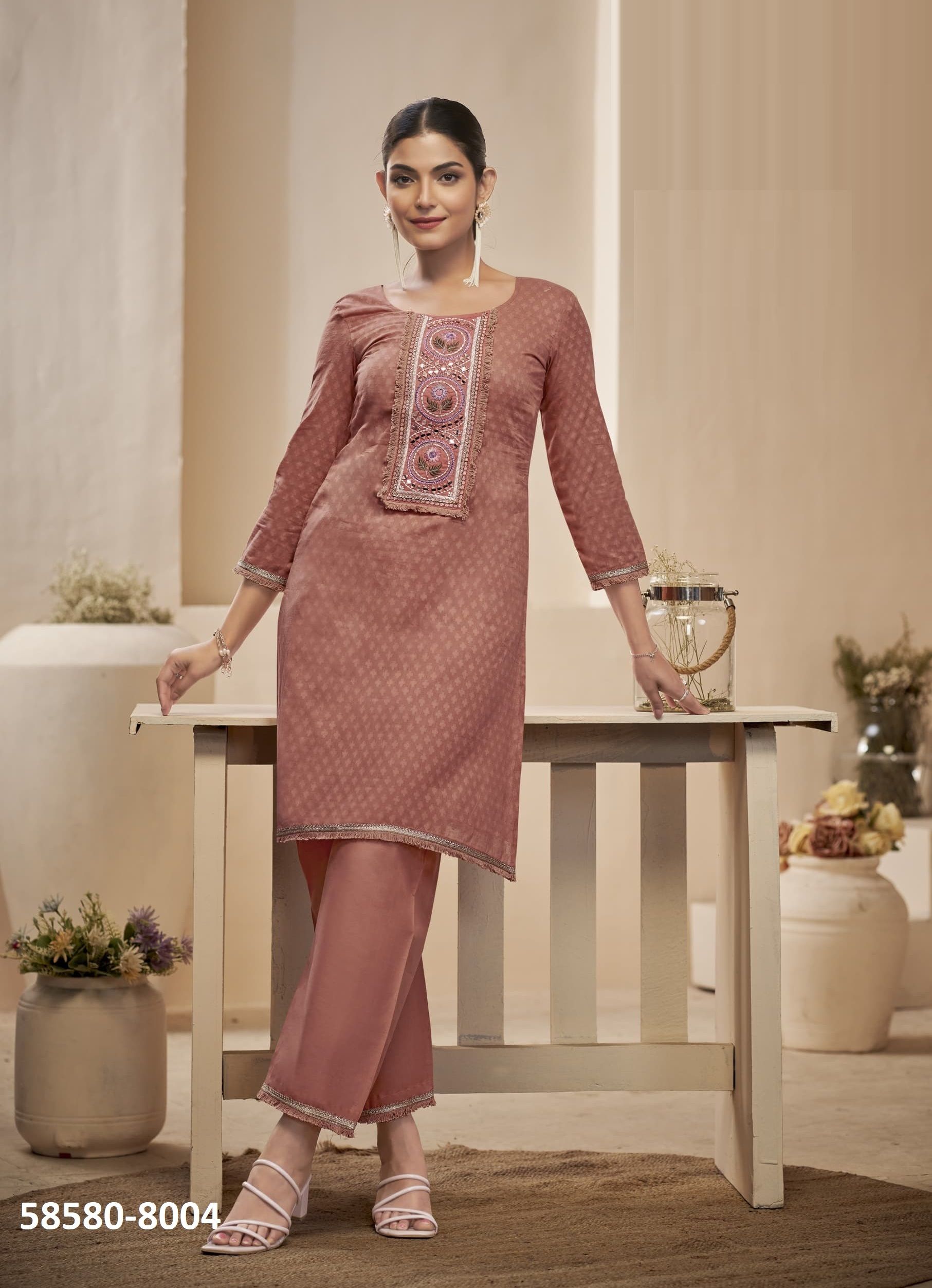 ROSE - Catalog # 58580 (Set of 6 Tops With Bottoms) by Brand RANGOON