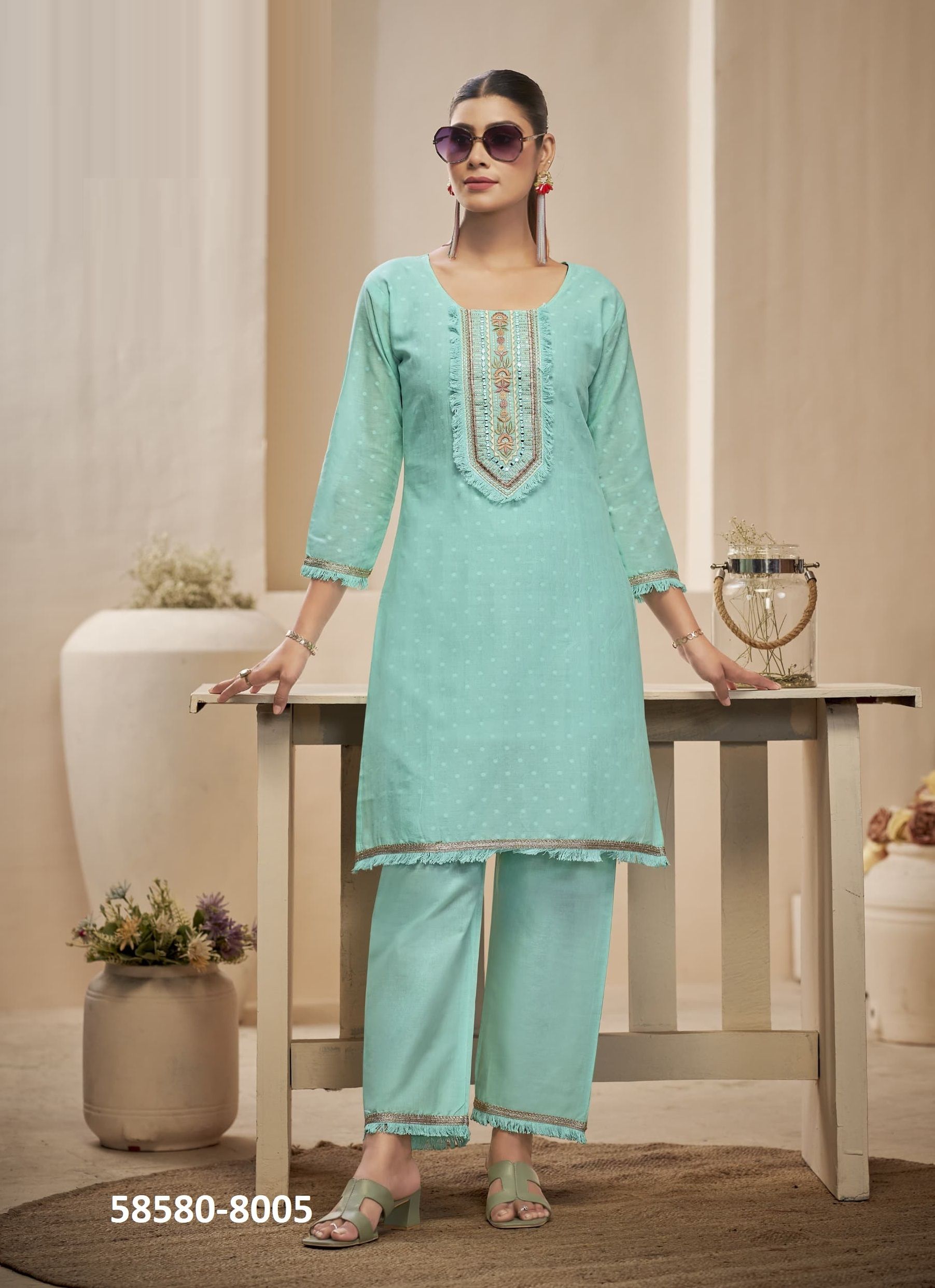 ROSE - Catalog # 58580 (Set of 6 Tops With Bottoms) by Brand RANGOON