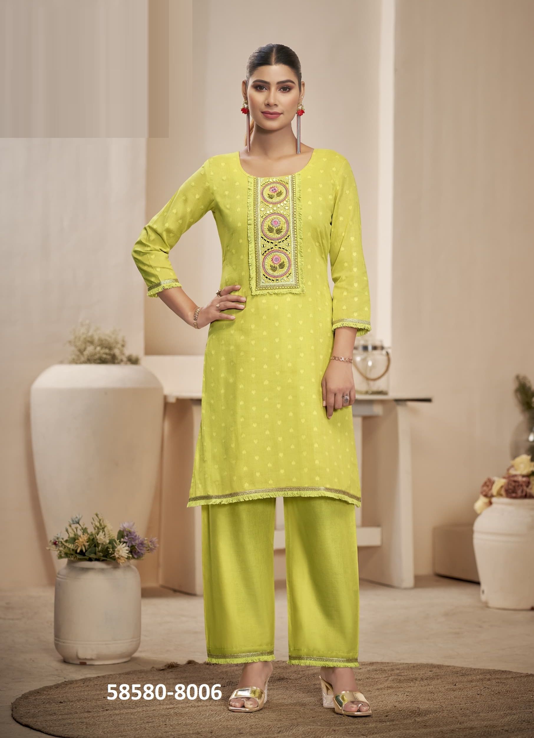 ROSE - Catalog # 58580 (Set of 6 Tops With Bottoms) by Brand RANGOON