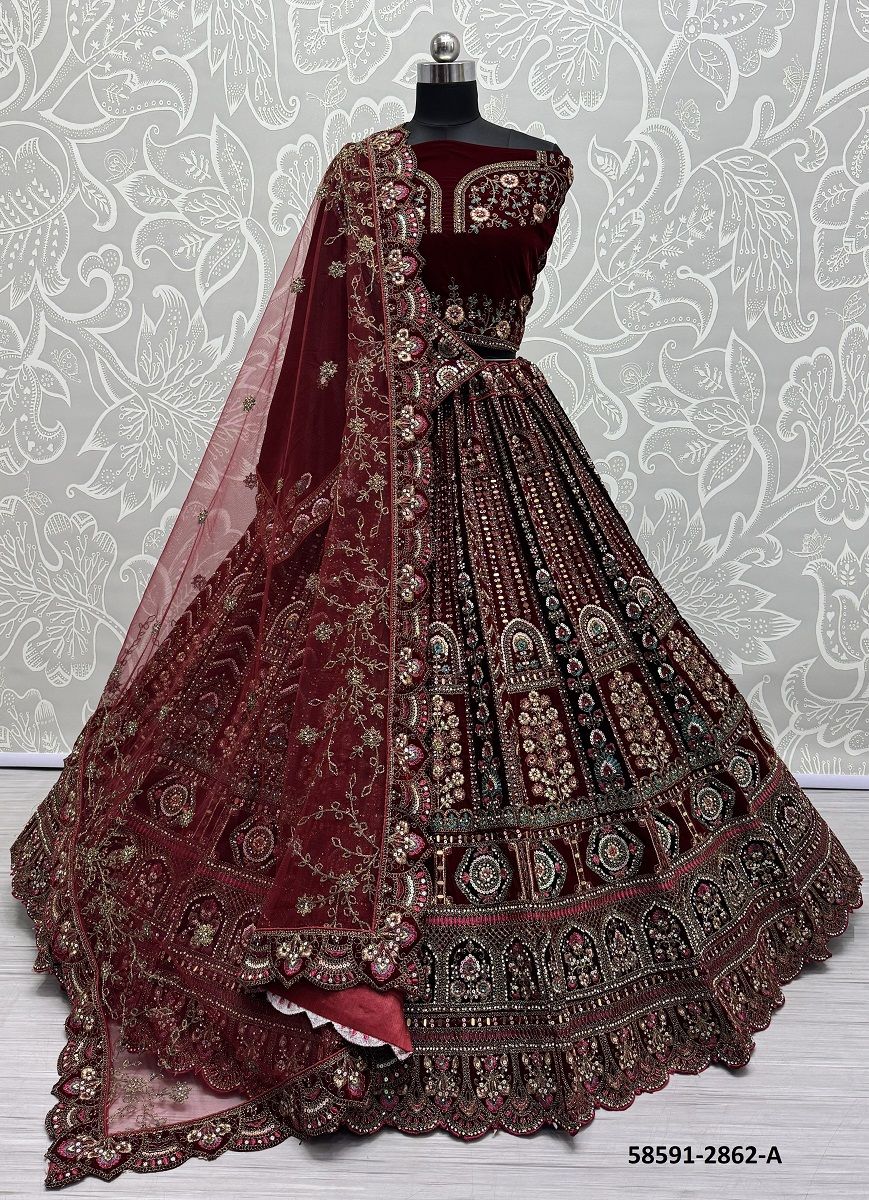 SERIES 2862 - Catalog # 58591 (Set of 2 Semi-Stitched Lehengas) by Brand DESI MUSE SERIES 2862 - Catalog # 58591 (Set of 2 Semi-Stitched Lehengas) by Brand DESI MUSE
