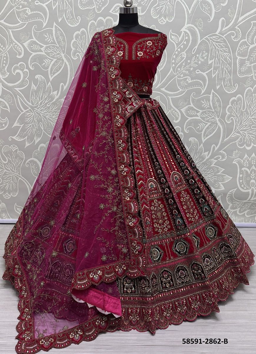 SERIES 2862 - Catalog # 58591 (Set of 2 Semi-Stitched Lehengas) by Brand DESI MUSE SERIES 2862 - Catalog # 58591 (Set of 2 Semi-Stitched Lehengas) by Brand DESI MUSE