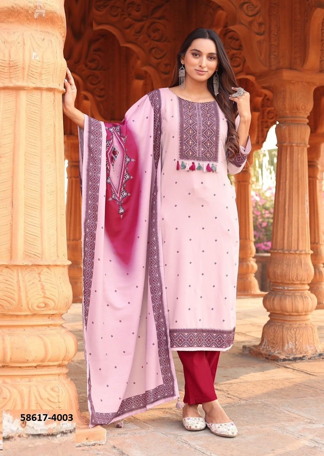 COLORDROP - Catalog # 58617 (Set of 6 Readymade Salwar Suits) by Brand DESI MUSE