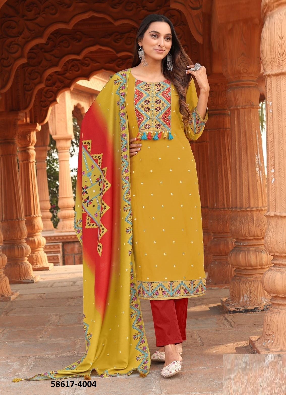 COLORDROP - Catalog # 58617 (Set of 6 Readymade Salwar Suits) by Brand DESI MUSE