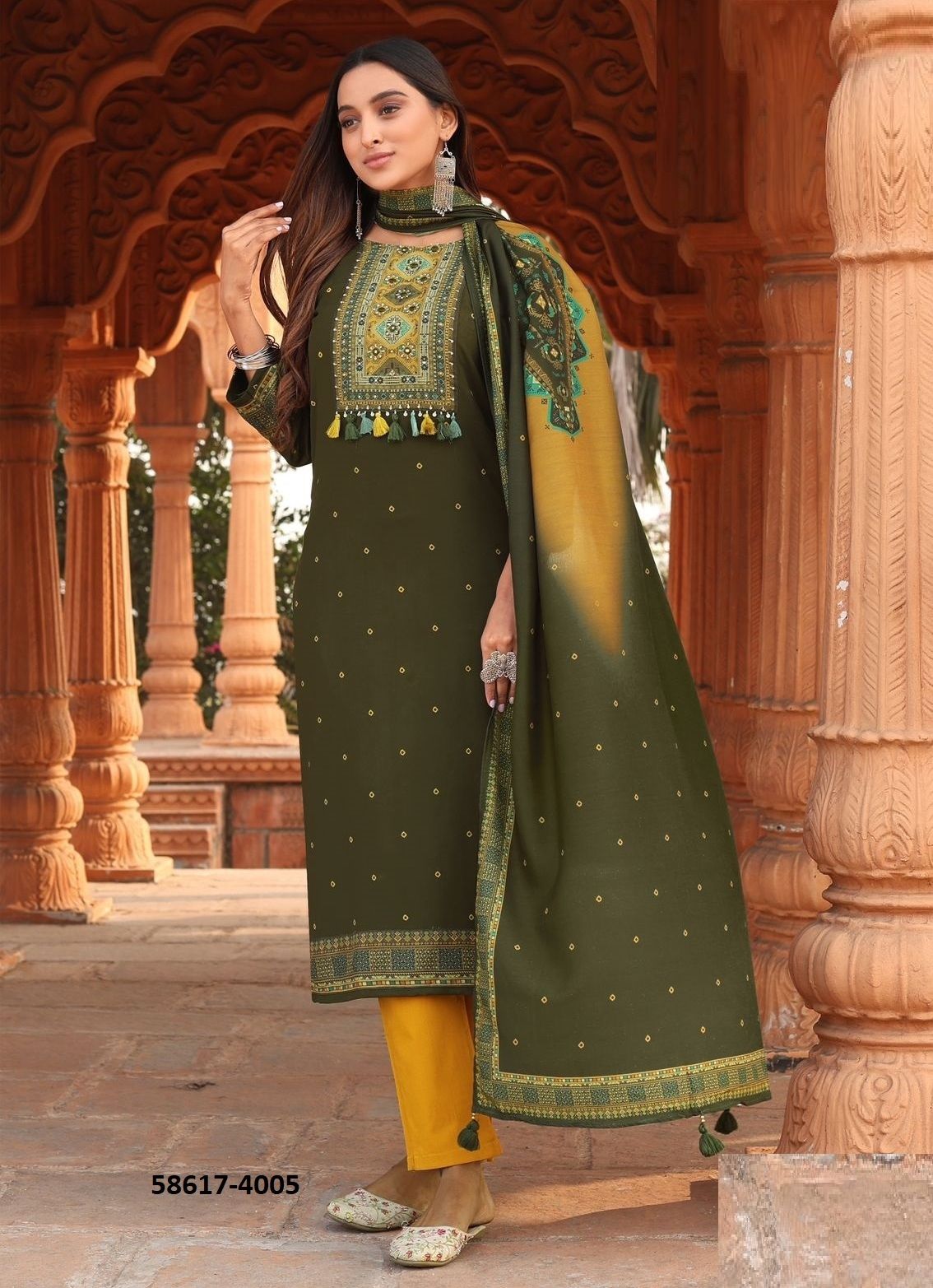 COLORDROP - Catalog # 58617 (Set of 6 Readymade Salwar Suits) by Brand DESI MUSE