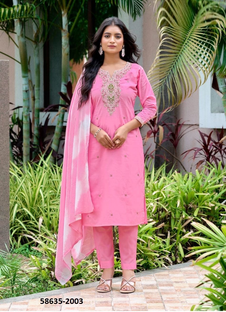 MANTRA 2 - Catalog # 58635 (Set of 6 Readymade Salwar Suits) by Brand OSSM