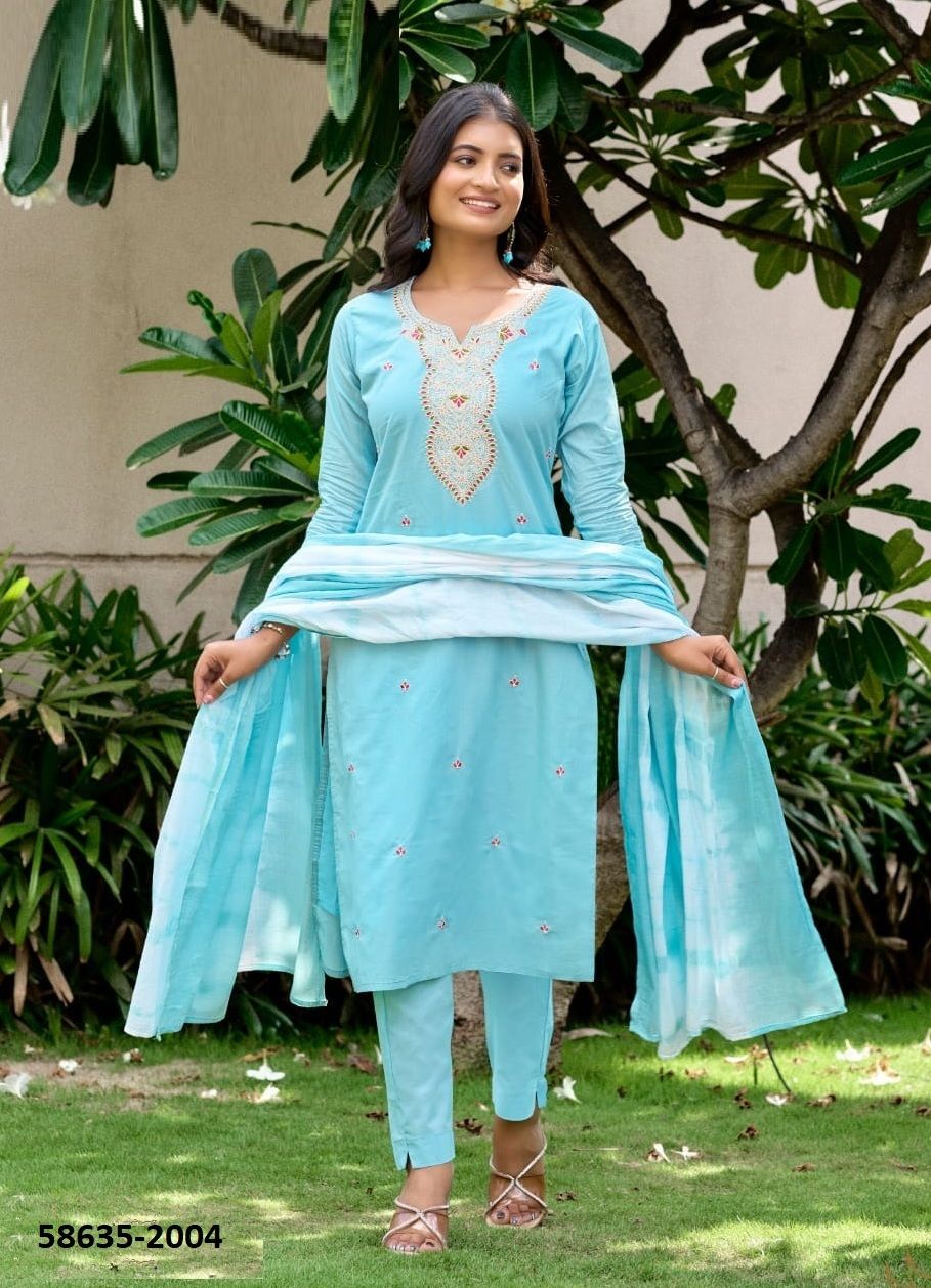 MANTRA 2 - Catalog # 58635 (Set of 6 Readymade Salwar Suits) by Brand OSSM