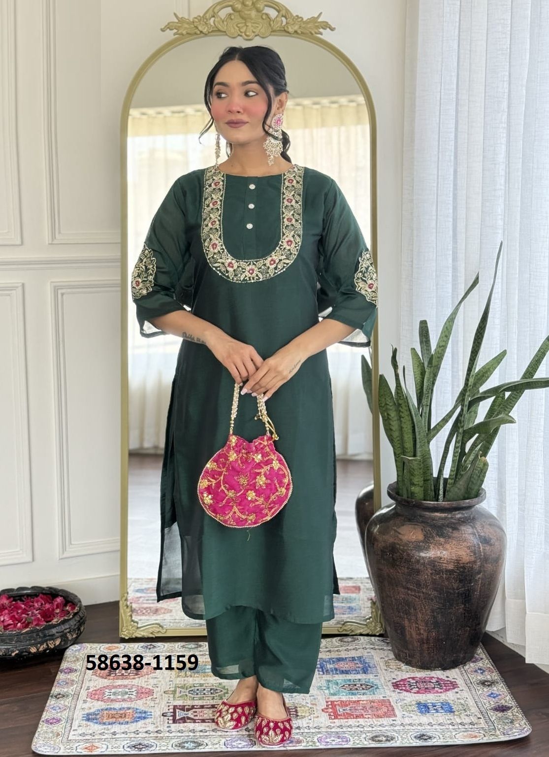 SERIES 1158-1159 - Catalog # 58638 (Set of 2 Readymade Salwar Suits) by Brand DESI MUSE