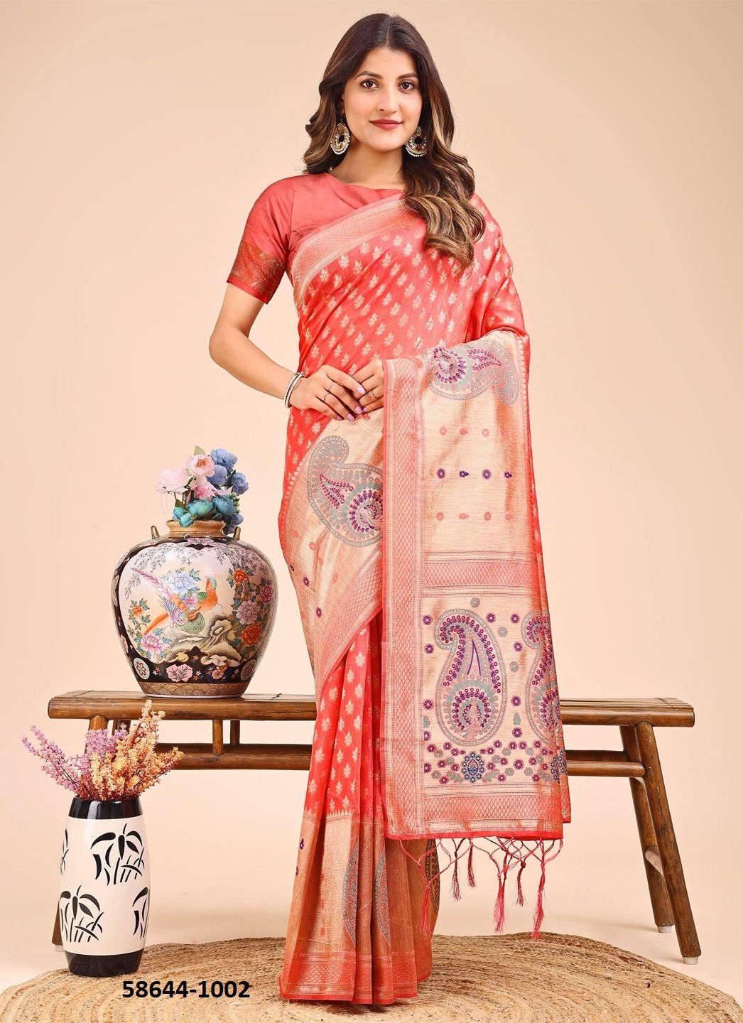 RAAGVI - Catalog # 58644 (Set of 6 Sarees) by Brand DESI MUSE