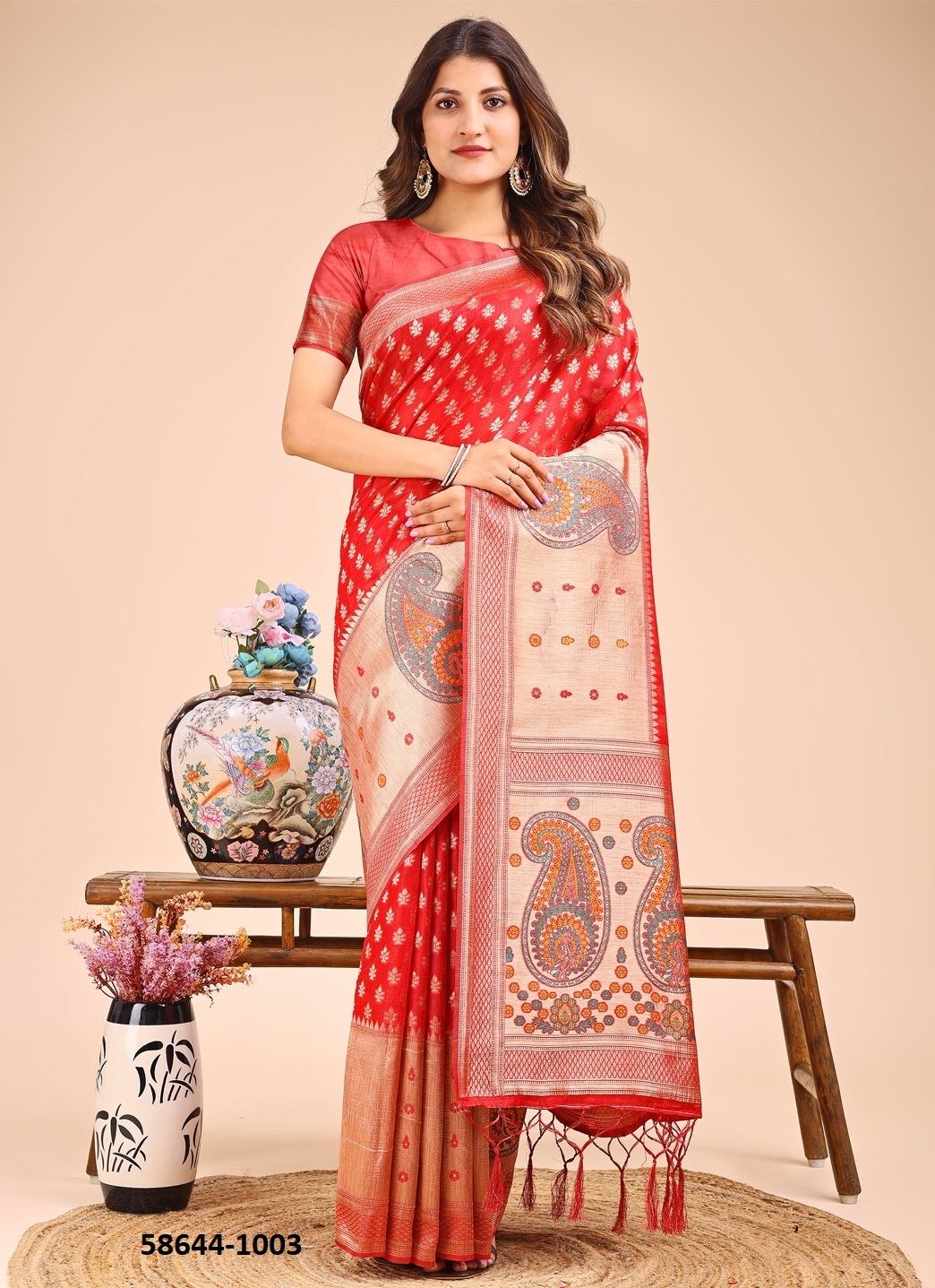 RAAGVI - Catalog # 58644 (Set of 6 Sarees) by Brand DESI MUSE