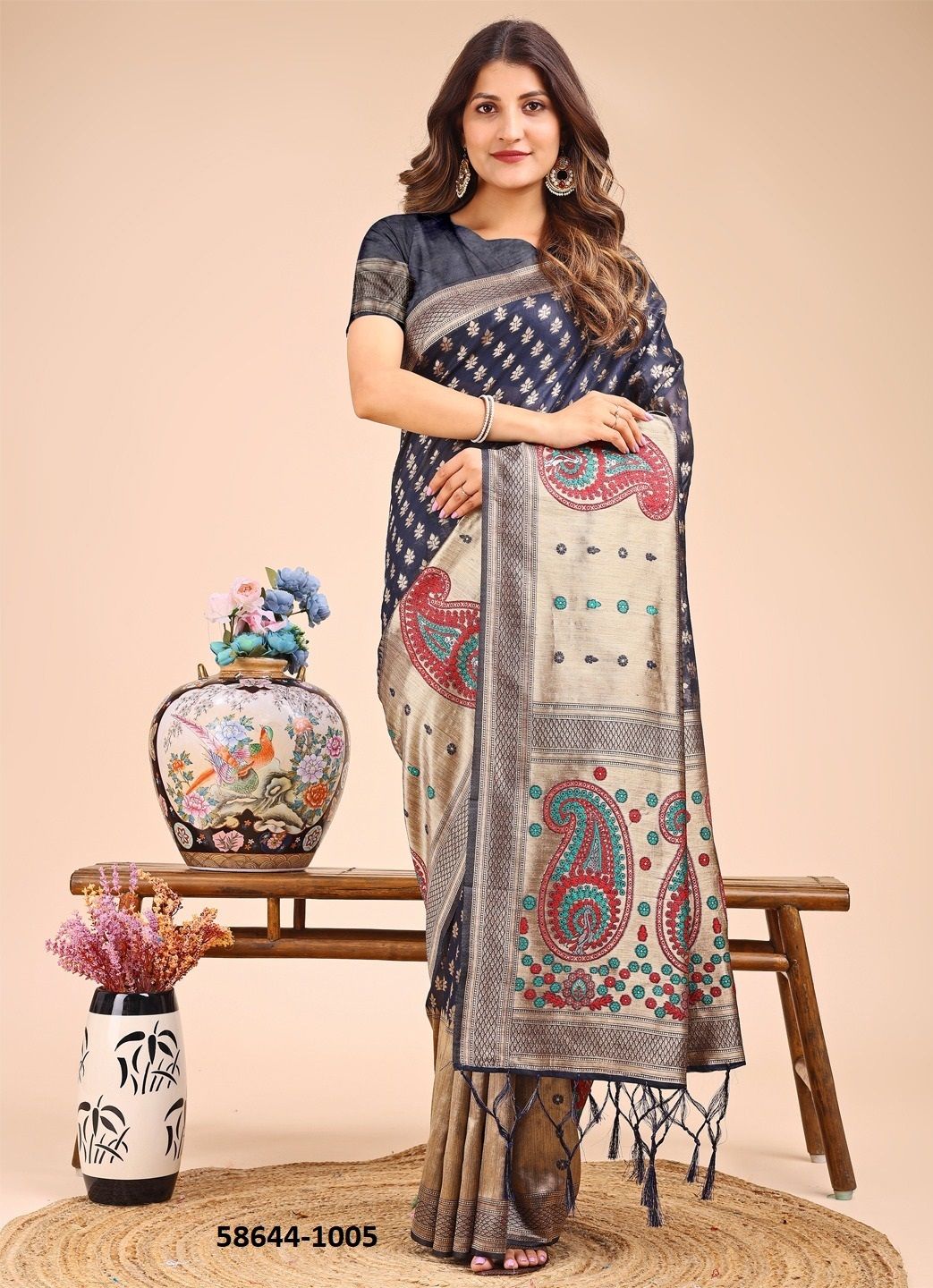RAAGVI - Catalog # 58644 (Set of 6 Sarees) by Brand DESI MUSE