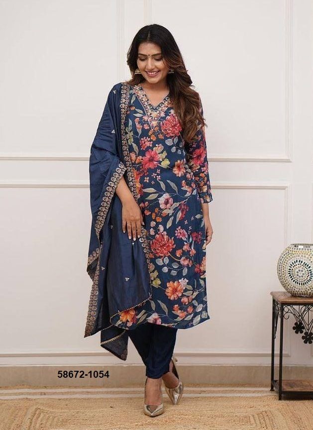 SERIES 1053-1054 - Catalog # 58672 (Set of 2 Readymade Salwar Suits) by Brand DESI MUSE