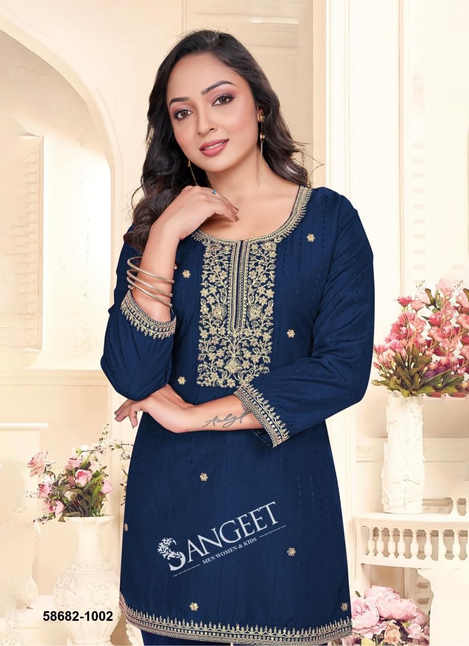 RAMNA - Catalog # 58682 (Set of 8 Readymade Women's Kurtis / Tops) by Brand SANGEET RAMNA - Catalog # 58682 (Set of 8 Readymade Women's Kurtis / Tops) by Brand SANGEET