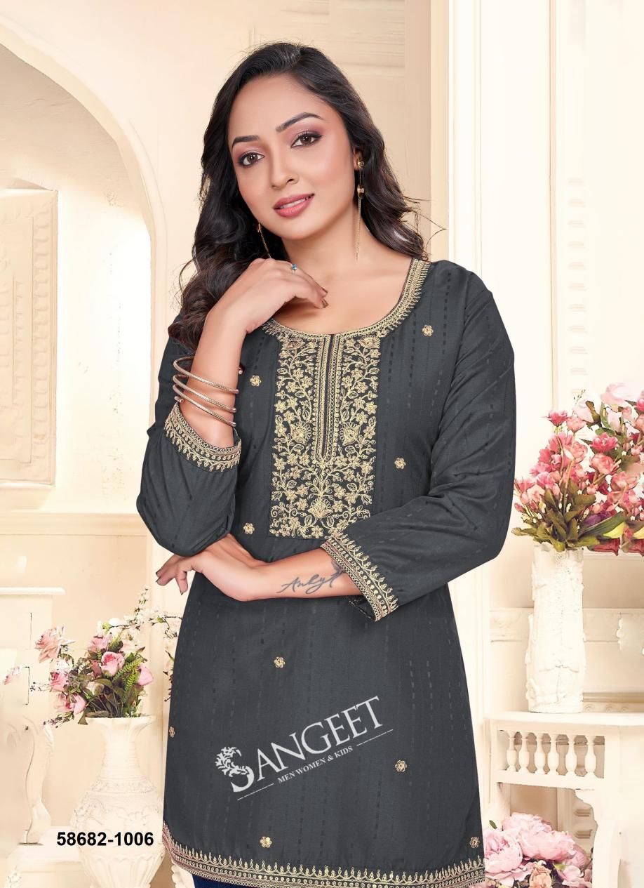 RAMNA - Catalog # 58682 (Set of 8 Readymade Women's Kurtis / Tops) by Brand SANGEET RAMNA - Catalog # 58682 (Set of 8 Readymade Women's Kurtis / Tops) by Brand SANGEET