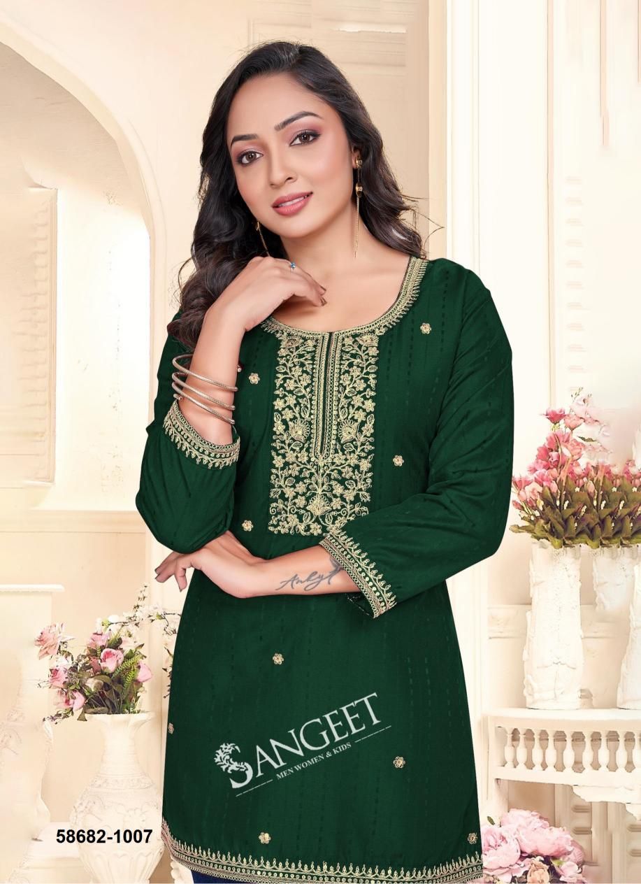 RAMNA - Catalog # 58682 (Set of 8 Readymade Women's Kurtis / Tops) by Brand SANGEET RAMNA - Catalog # 58682 (Set of 8 Readymade Women's Kurtis / Tops) by Brand SANGEET