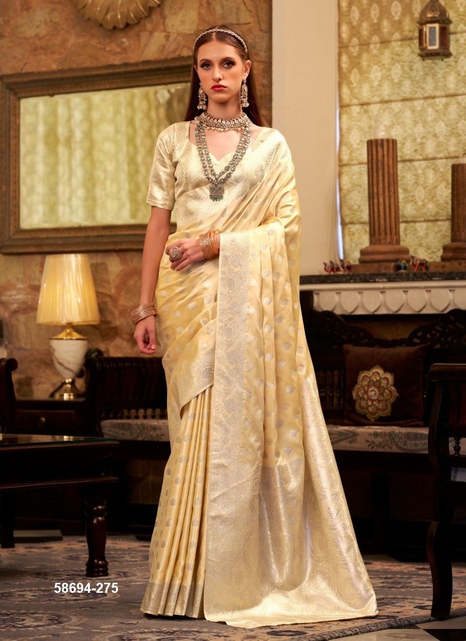 SHELLA GOLD - Catalog # 58694 (Set of 6 Sarees) by Brand DESI MUSE