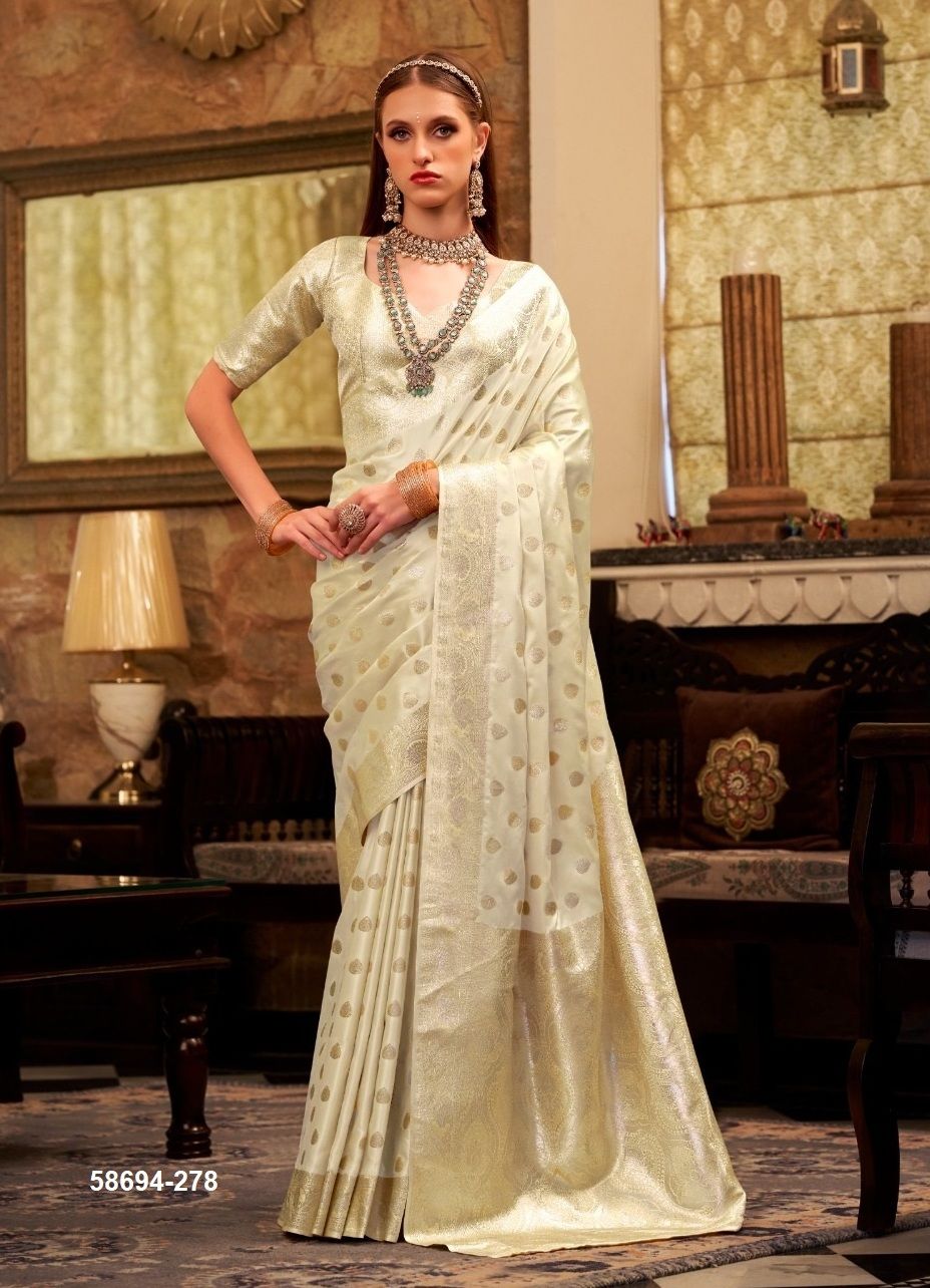 SHELLA GOLD - Catalog # 58694 (Set of 6 Sarees) by Brand DESI MUSE