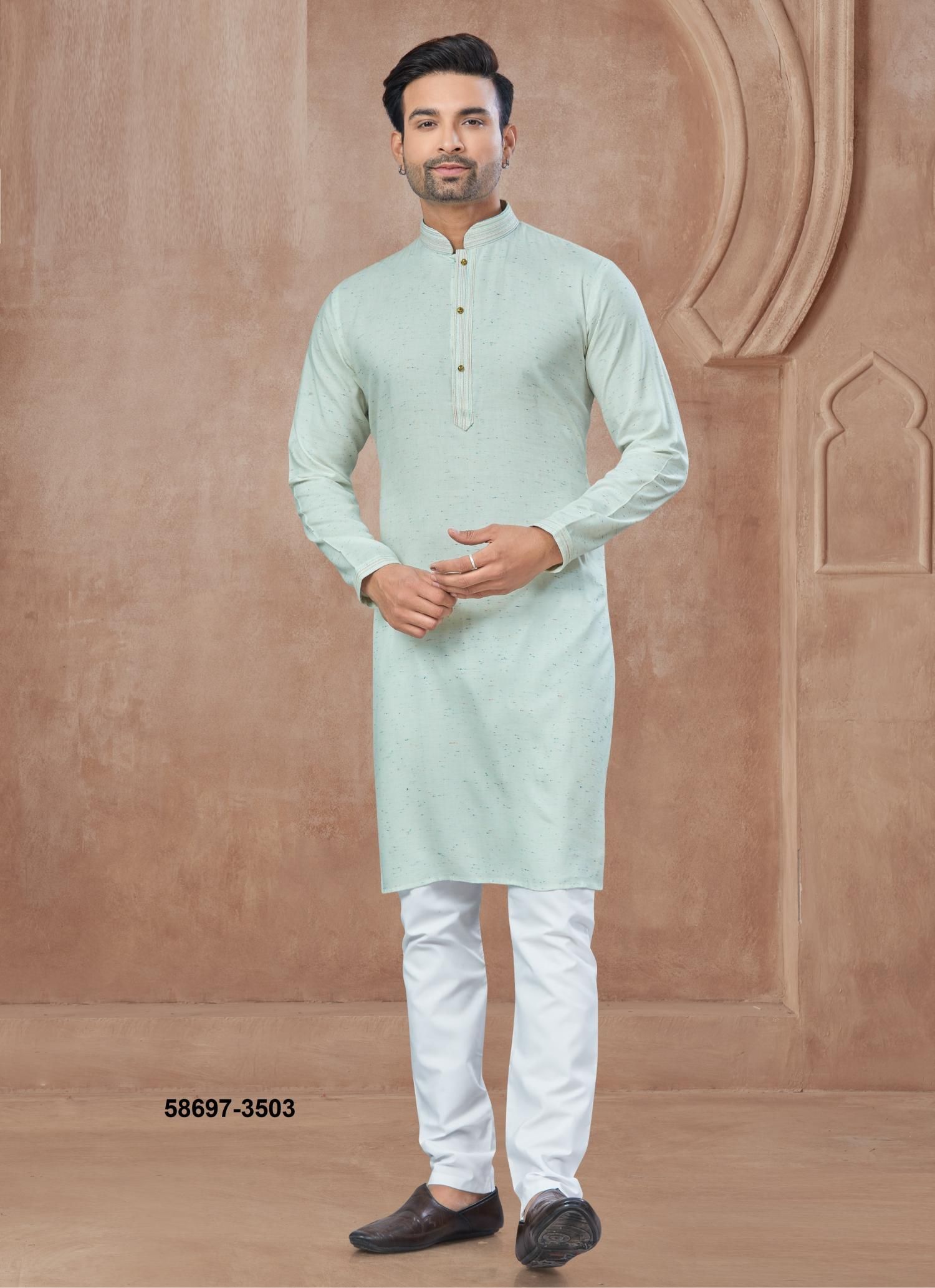 WEDDING COLLECTION 35 - Catalog # 58697 (Set of 9 Men's Ethnic Wear) by Brand DESI MUSE