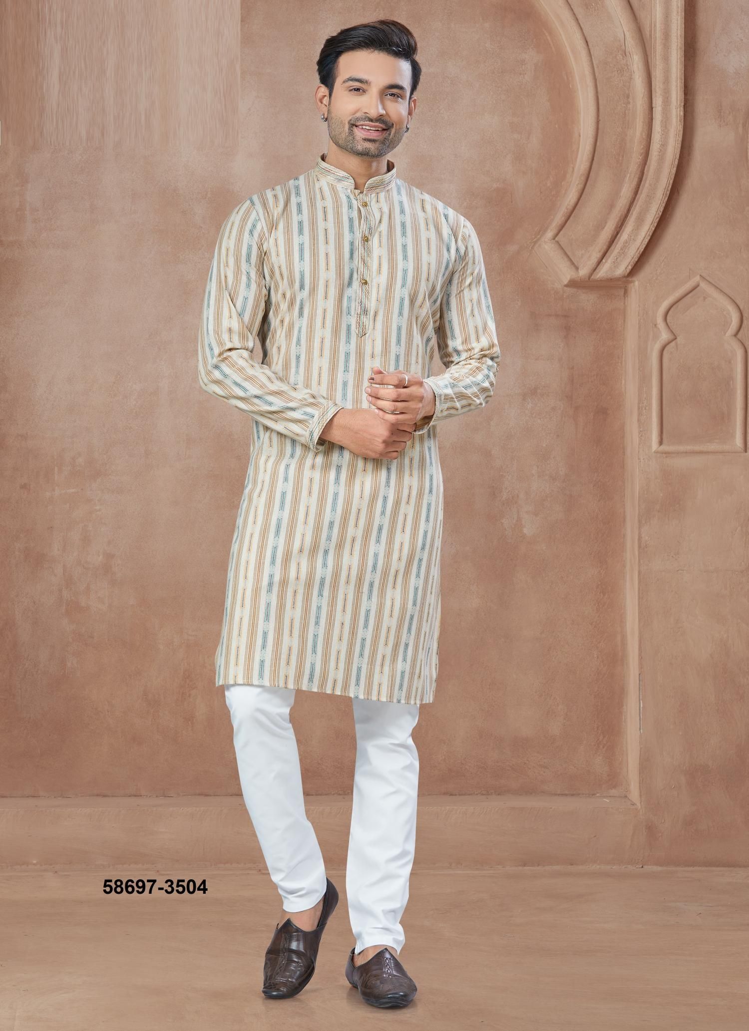 WEDDING COLLECTION 35 - Catalog # 58697 (Set of 9 Men's Ethnic Wear) by Brand DESI MUSE