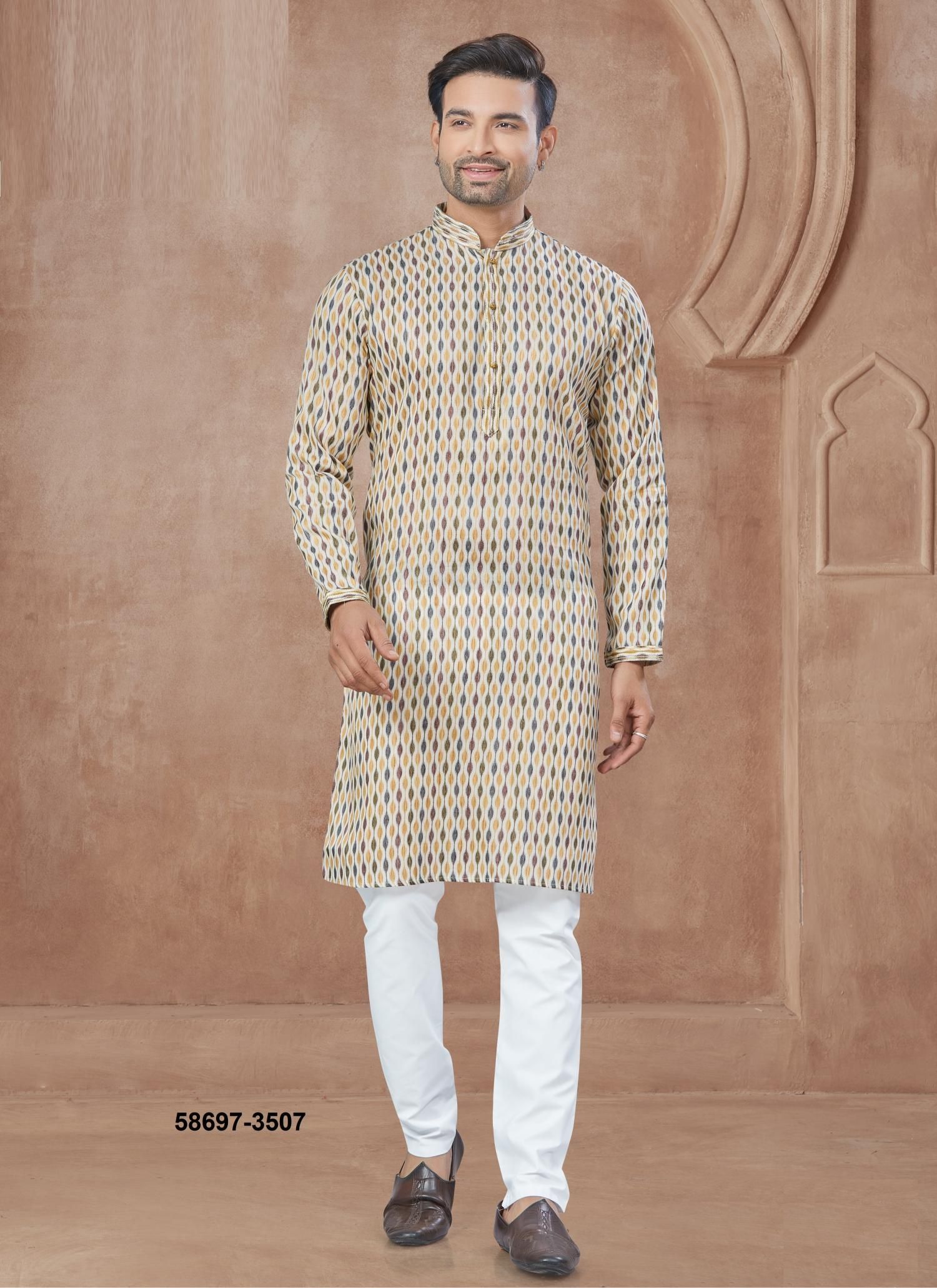 WEDDING COLLECTION 35 - Catalog # 58697 (Set of 9 Men's Ethnic Wear) by Brand DESI MUSE