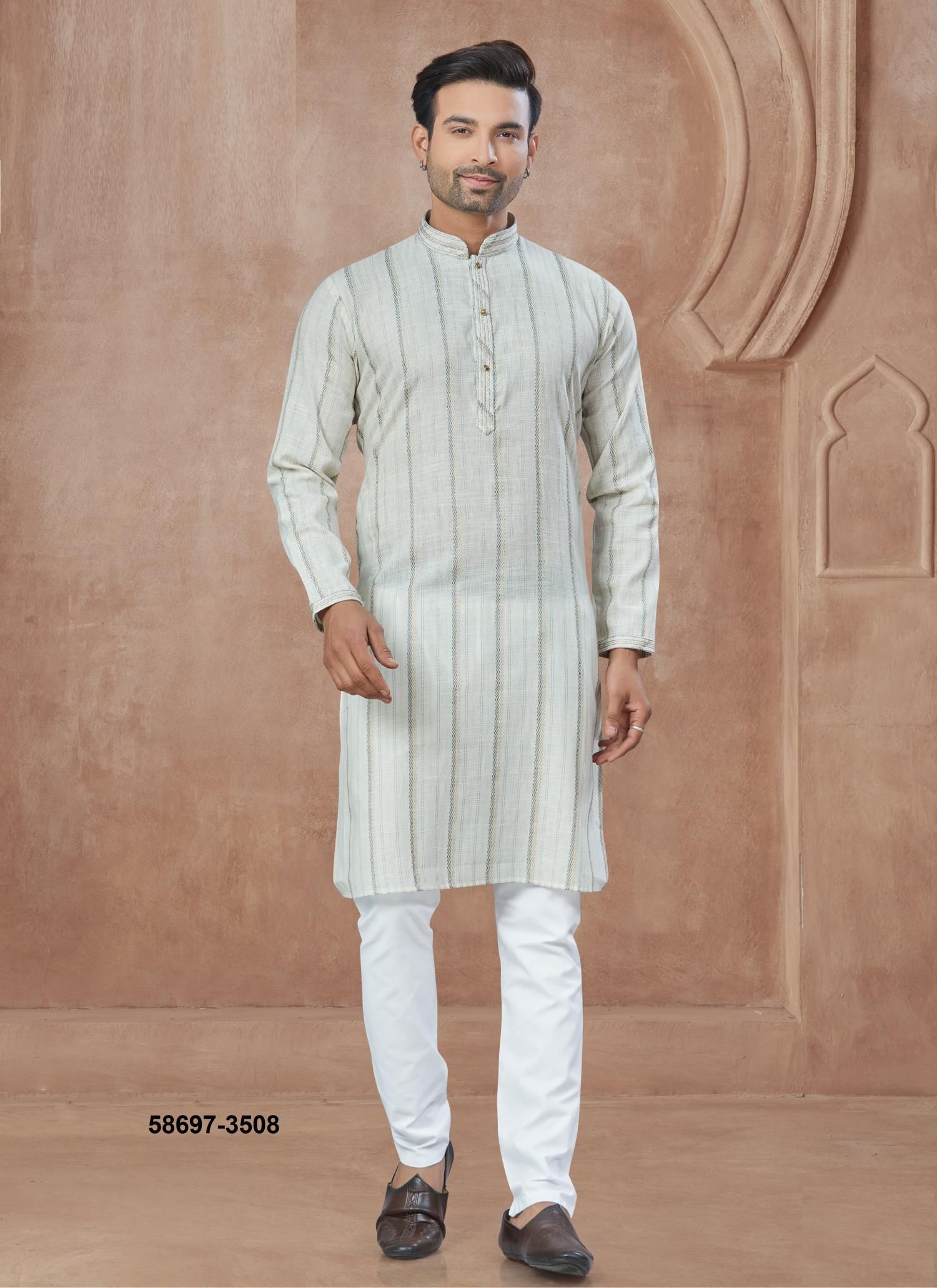 WEDDING COLLECTION 35 - Catalog # 58697 (Set of 9 Men's Ethnic Wear) by Brand DESI MUSE