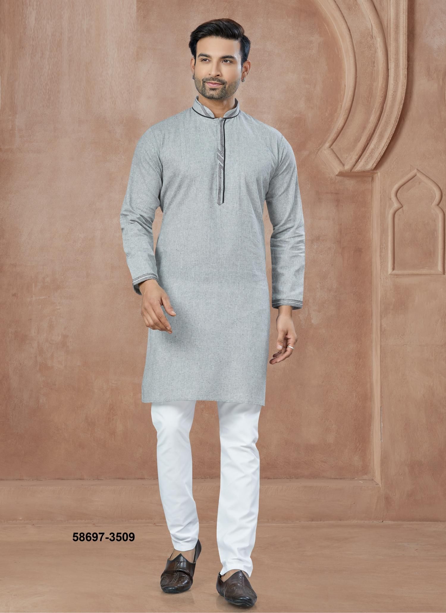 WEDDING COLLECTION 35 - Catalog # 58697 (Set of 9 Men's Ethnic Wear) by Brand DESI MUSE