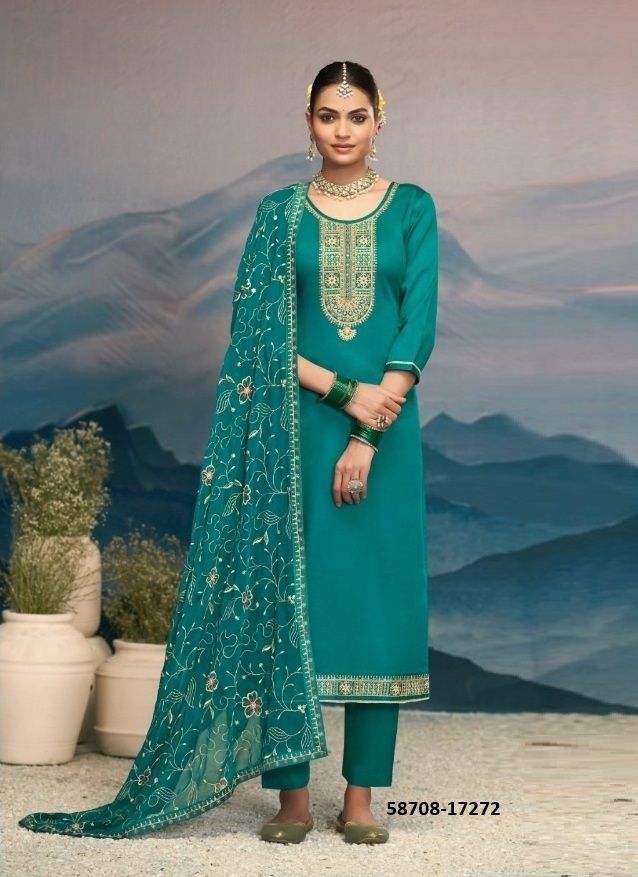 KEERAT 10 - Catalog # 58708 (Set of 6 Semi-Stitched / Un-Stitched Suits) by Brand KALARANG