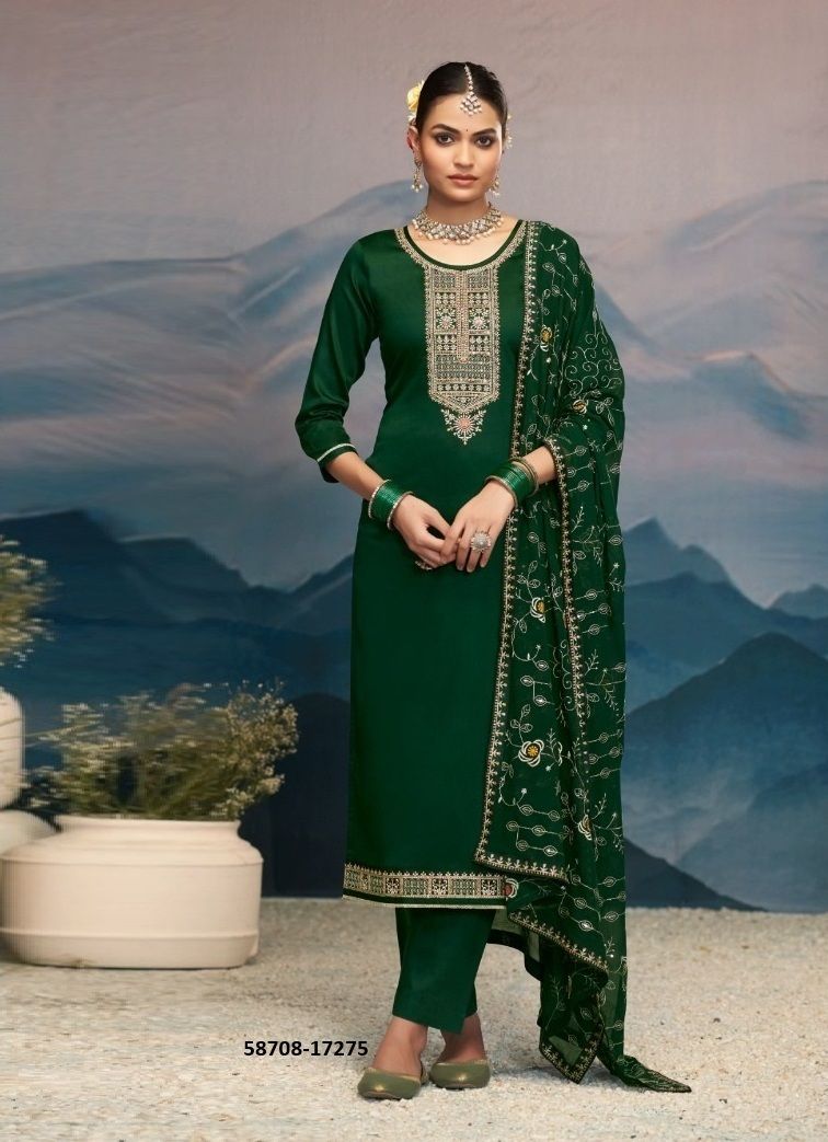 KEERAT 10 - Catalog # 58708 (Set of 6 Semi-Stitched / Un-Stitched Suits) by Brand KALARANG