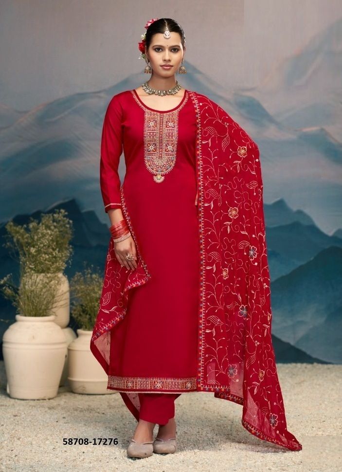 KEERAT 10 - Catalog # 58708 (Set of 6 Semi-Stitched / Un-Stitched Suits) by Brand KALARANG