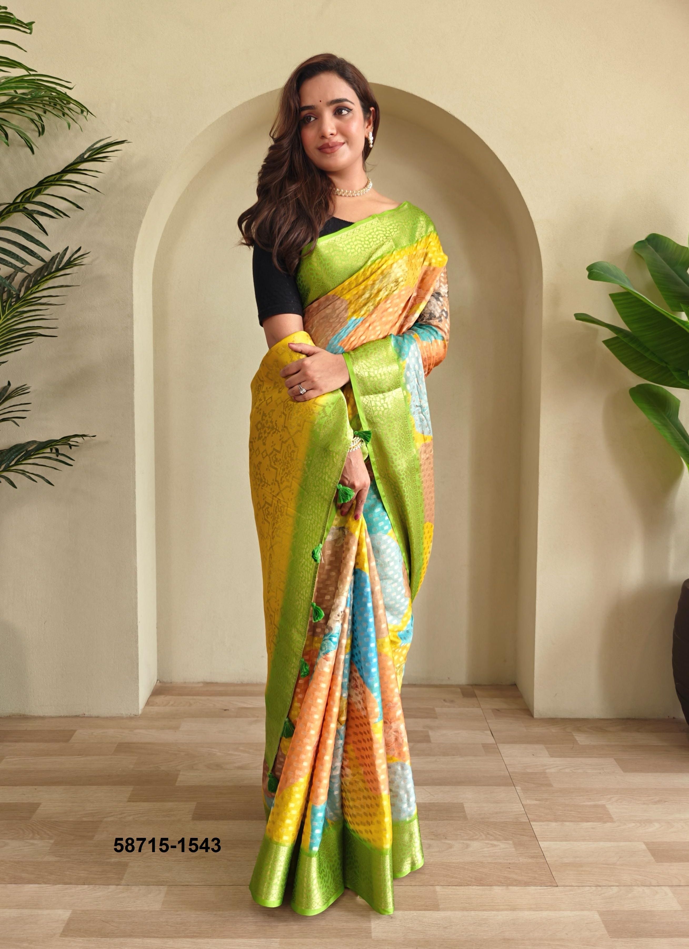 MARIGOLD - Catalog # 58715 (Set of 4 Sarees) by Brand DESI MUSE