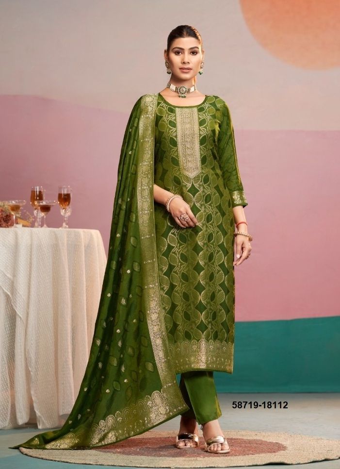 HANSHIKA 2 - Catalog # 58719 (Set of 6 Semi-Stitched / Un-Stitched Suits) by Brand KALARANG
