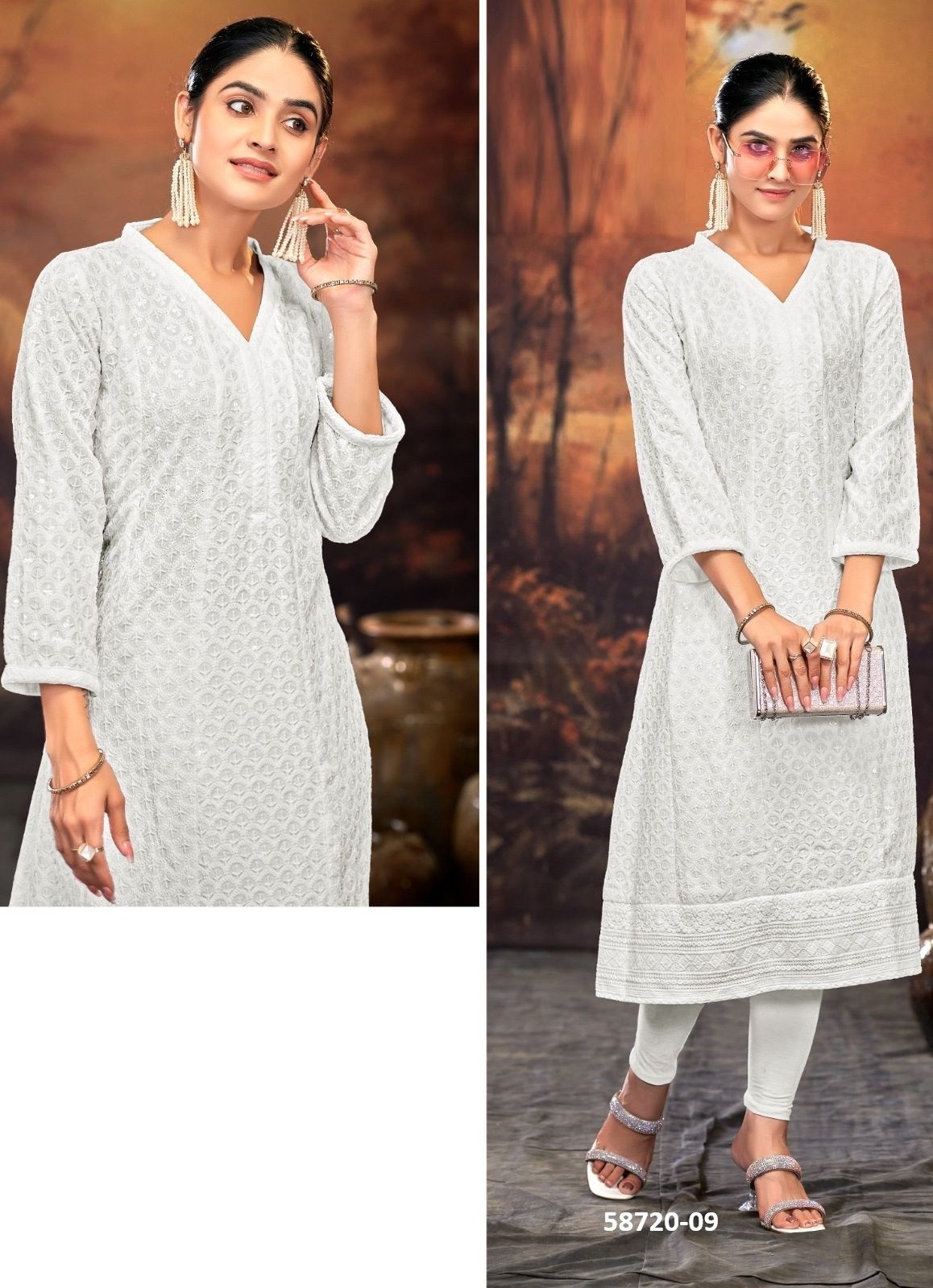 KRIDHA - Catalog # 58720 (Set of 4 SIZE-SETS [Readymade Women's Kurtis / Tops]) by Brand TUNIC HOUSE