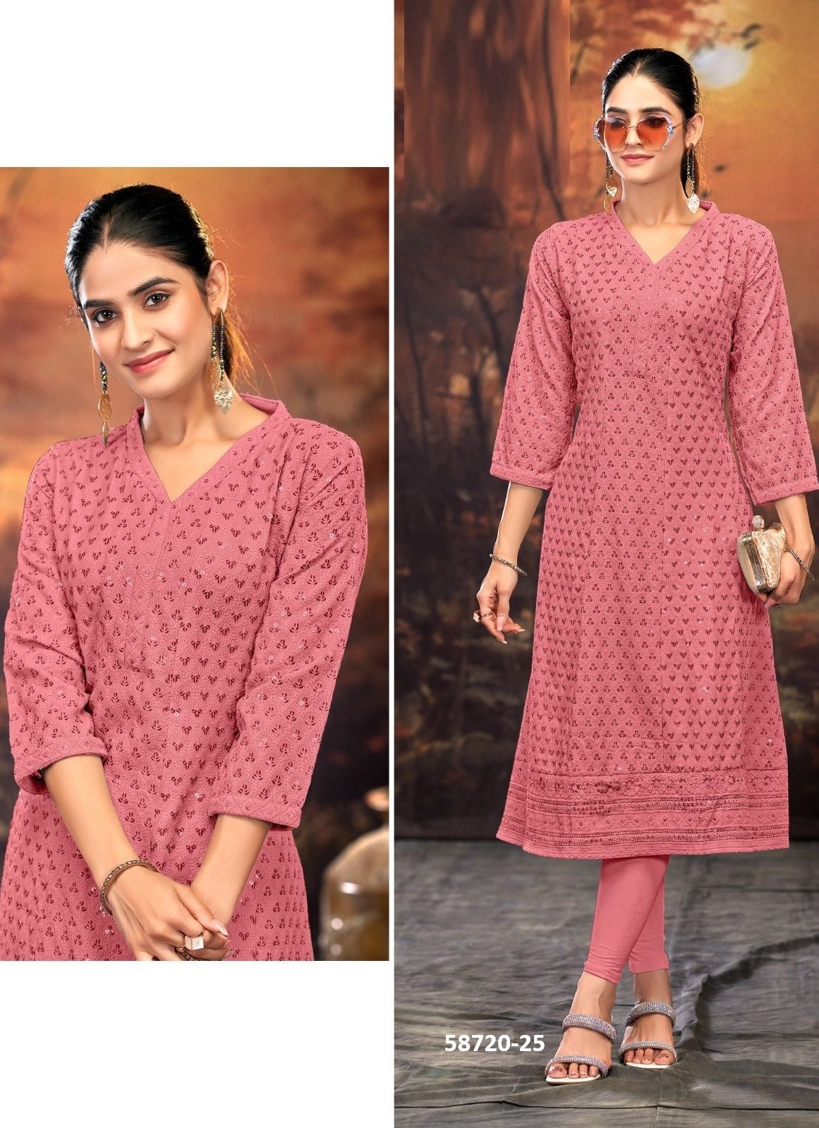 KRIDHA - Catalog # 58720 (Set of 4 SIZE-SETS [Readymade Women's Kurtis / Tops]) by Brand TUNIC HOUSE