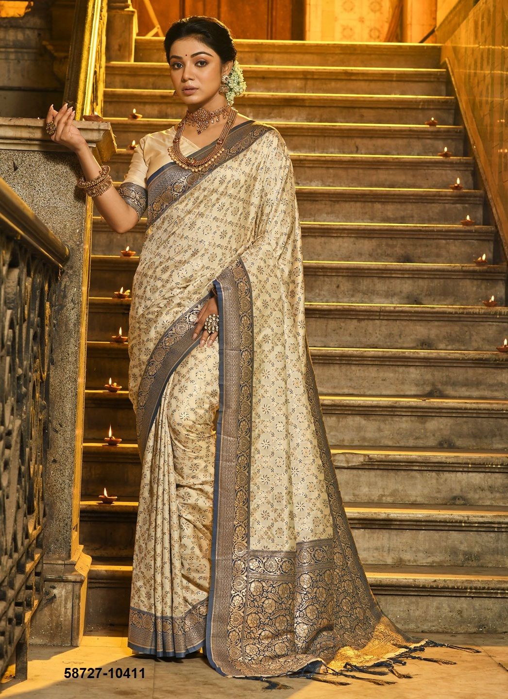 RAJVASTRA - Catalog # 58727 (Set of 6 Sarees) by Brand DESI MUSE