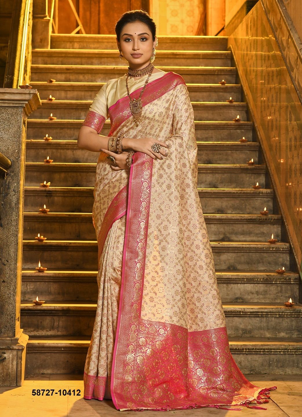 RAJVASTRA - Catalog # 58727 (Set of 6 Sarees) by Brand DESI MUSE