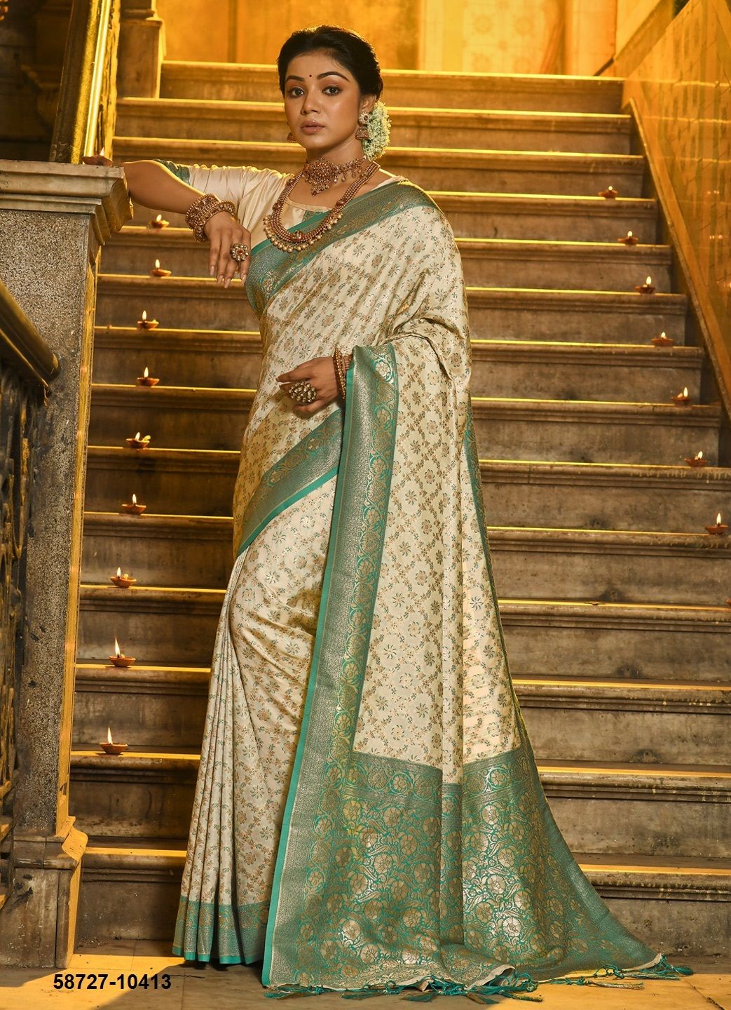 RAJVASTRA - Catalog # 58727 (Set of 6 Sarees) by Brand DESI MUSE