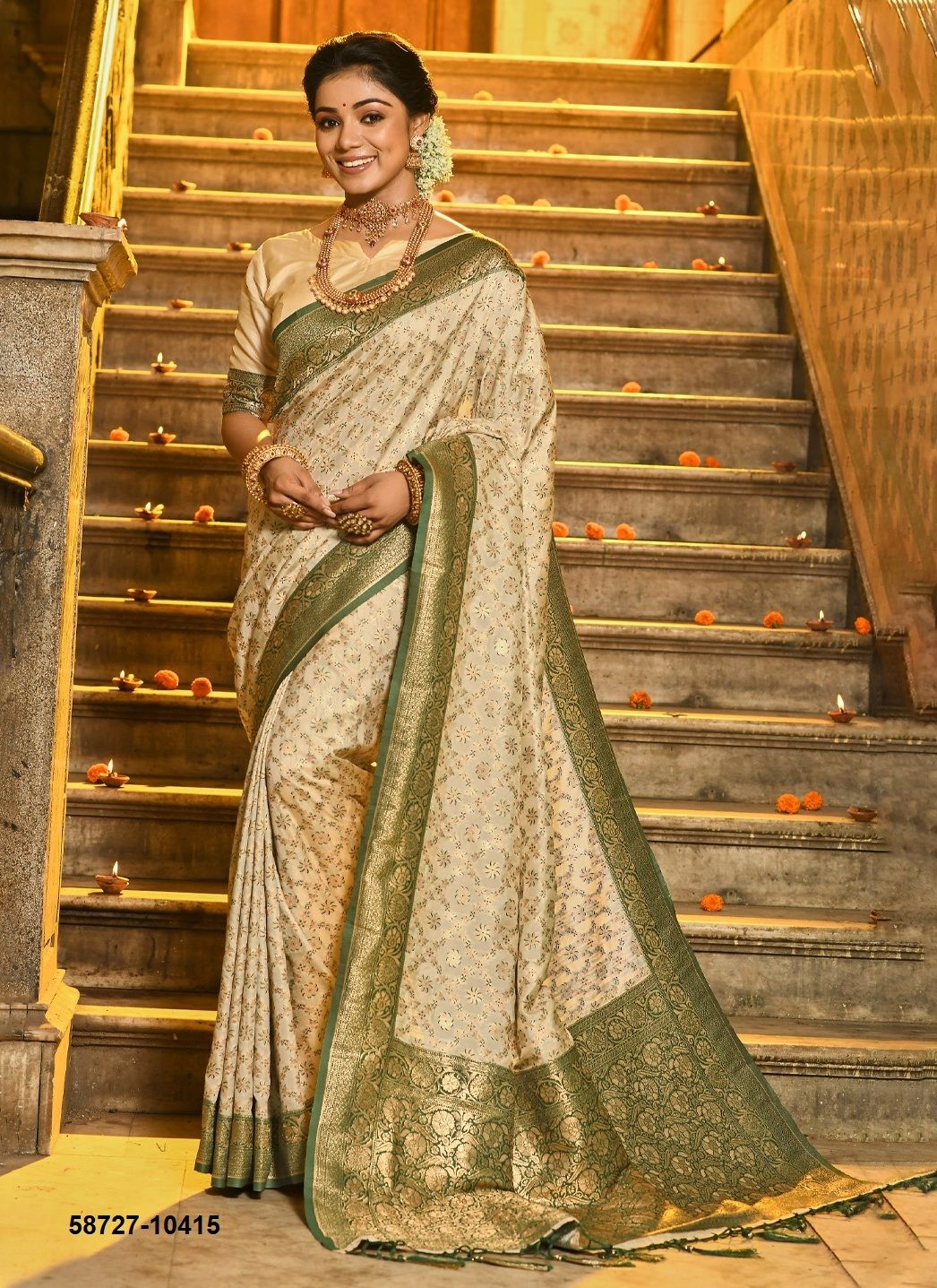 RAJVASTRA - Catalog # 58727 (Set of 6 Sarees) by Brand DESI MUSE