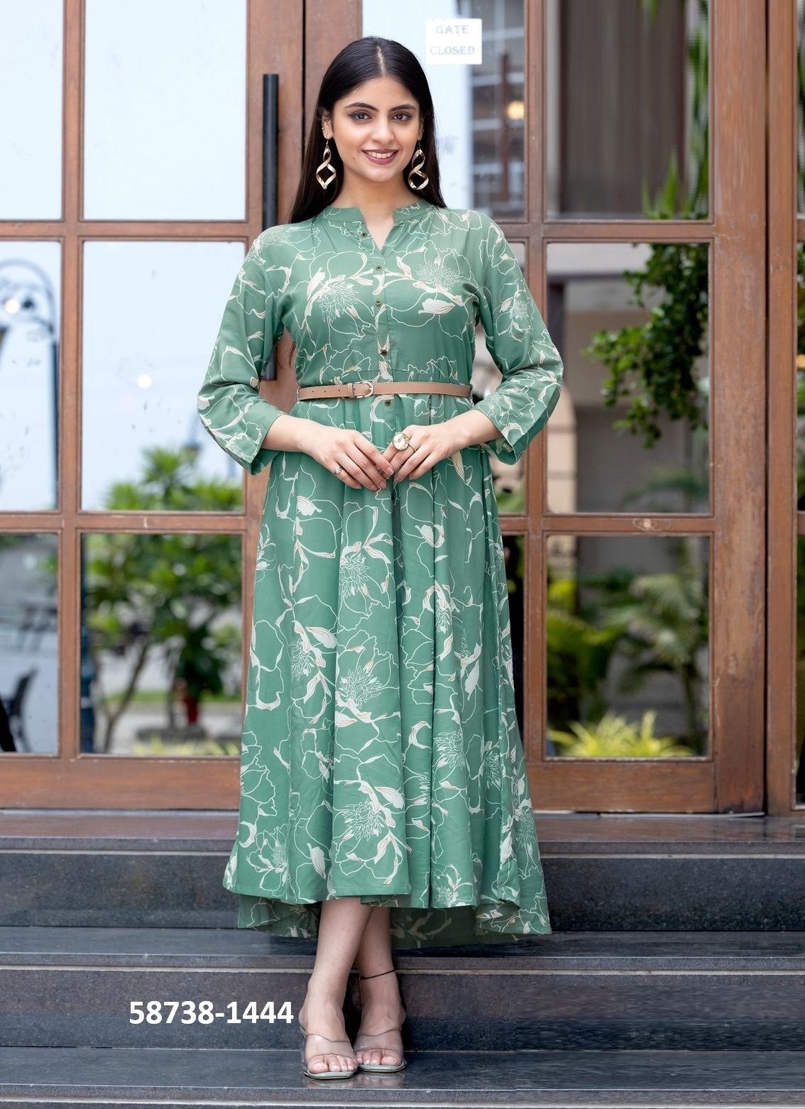 BELT 21 - Catalog # 58738 (Set of 6 Readymade Women's Kurtis / Tops) by Brand MITTOO