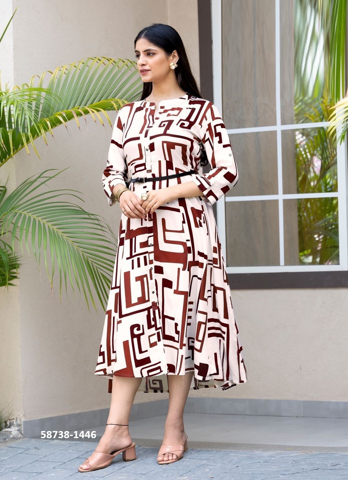 BELT 21 - Catalog # 58738 (Set of 6 Readymade Women's Kurtis / Tops) by Brand MITTOO