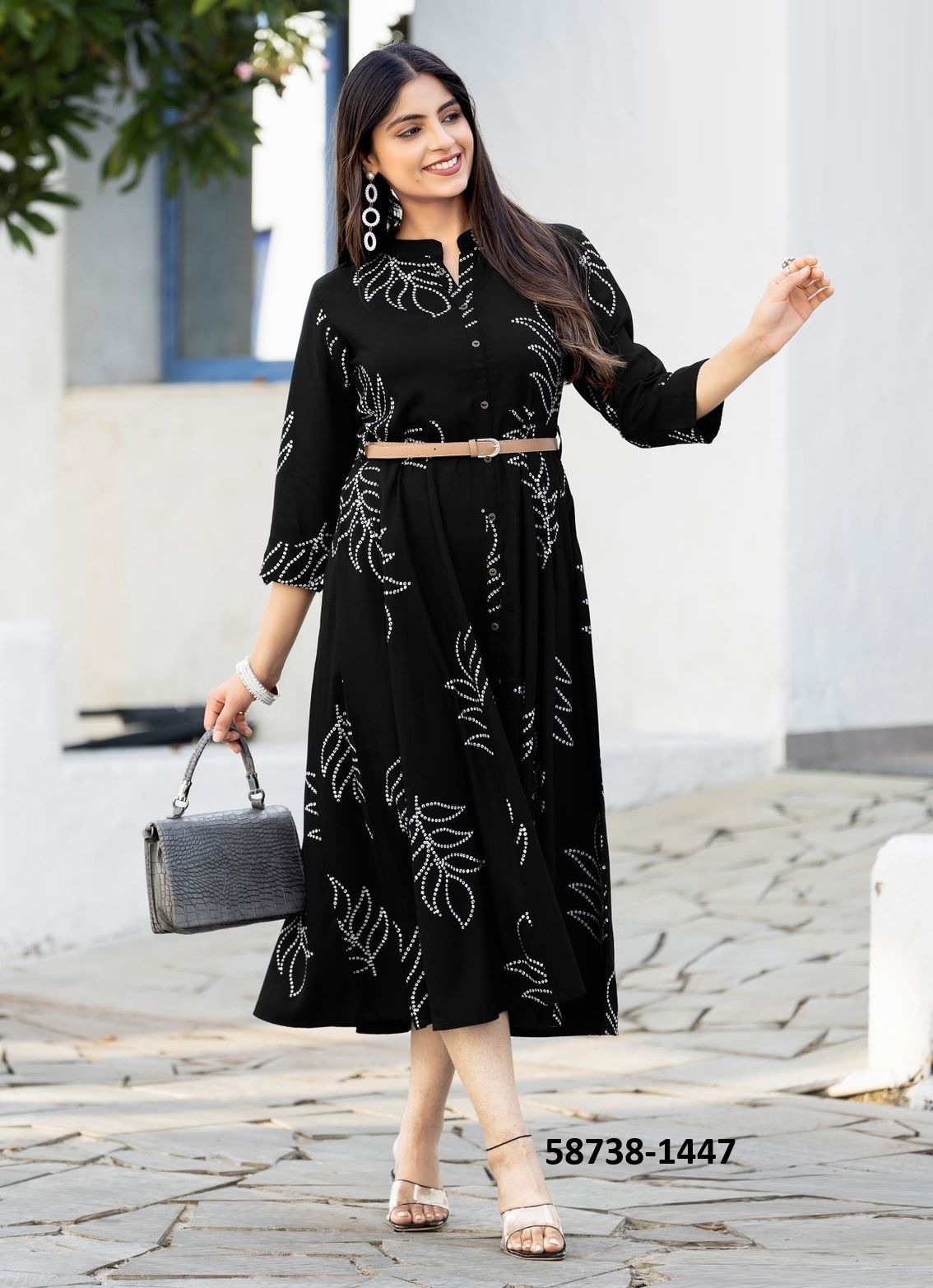 BELT 21 - Catalog # 58738 (Set of 6 Readymade Women's Kurtis / Tops) by Brand MITTOO