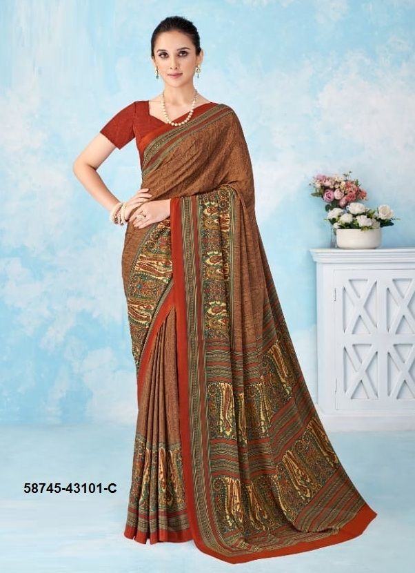 VIVANTA SILK 46 - Catalog # 58745 (Set of 12 Sarees) by Brand RUCHI SAREES