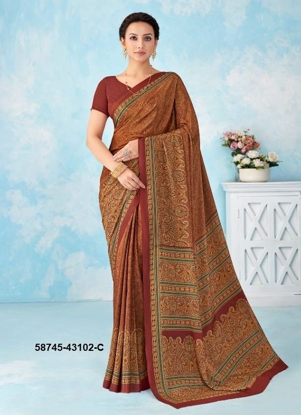 VIVANTA SILK 46 - Catalog # 58745 (Set of 12 Sarees) by Brand RUCHI SAREES
