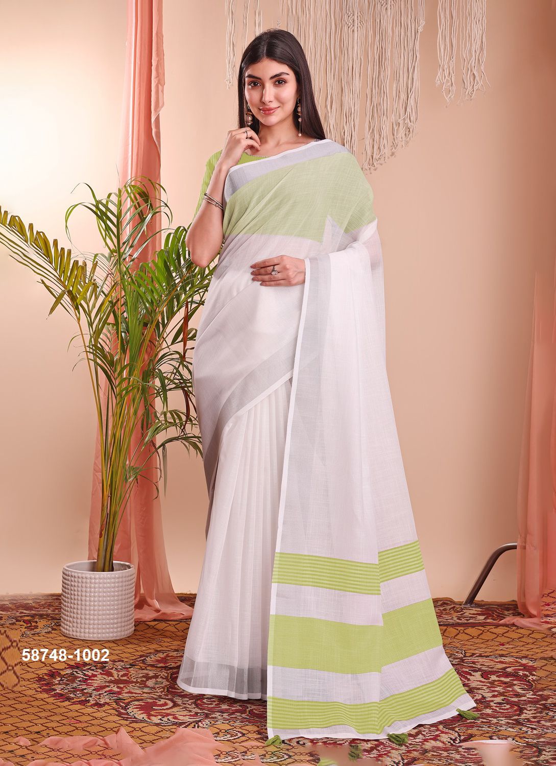 THE WHITE LOOM - Catalog # 58748 (Set of 13 Sarees) by Brand DESI MUSE